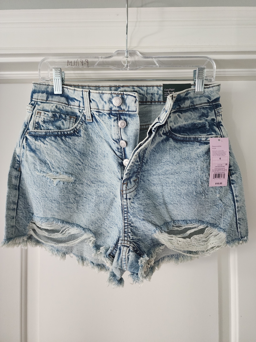 wild fable Light Blue Distressed High-Rise Jean Shorts